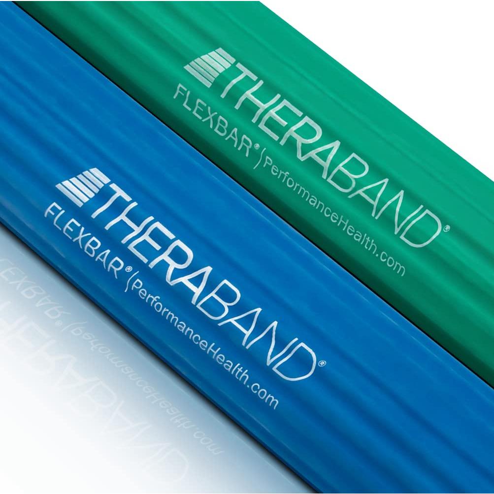 Barra de Terapia THERABAND FlexBar Verde/Azul - Mediana-Pesada