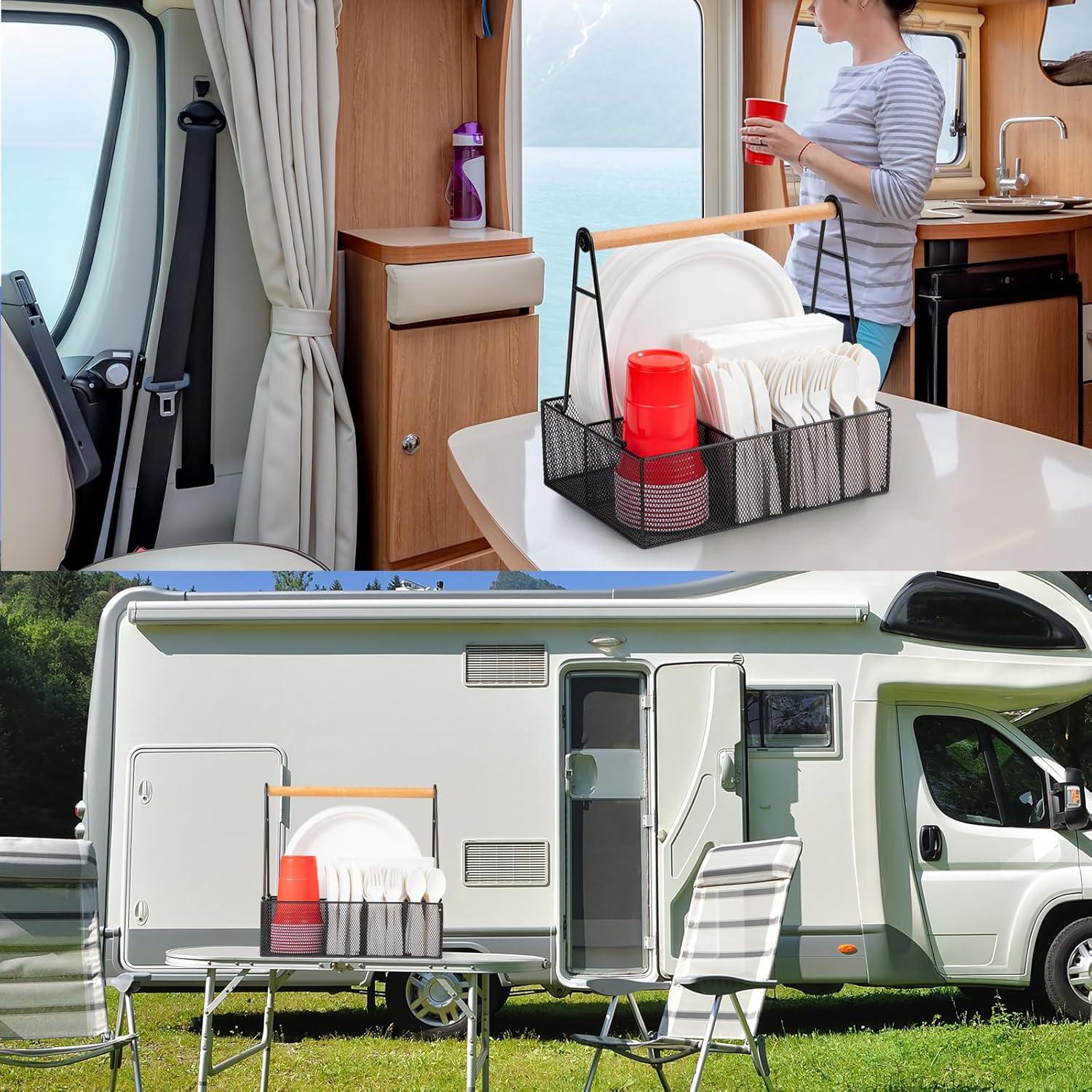 Organizador de Platos de Papel NACIMAX con Mango - 6 Compartimentos