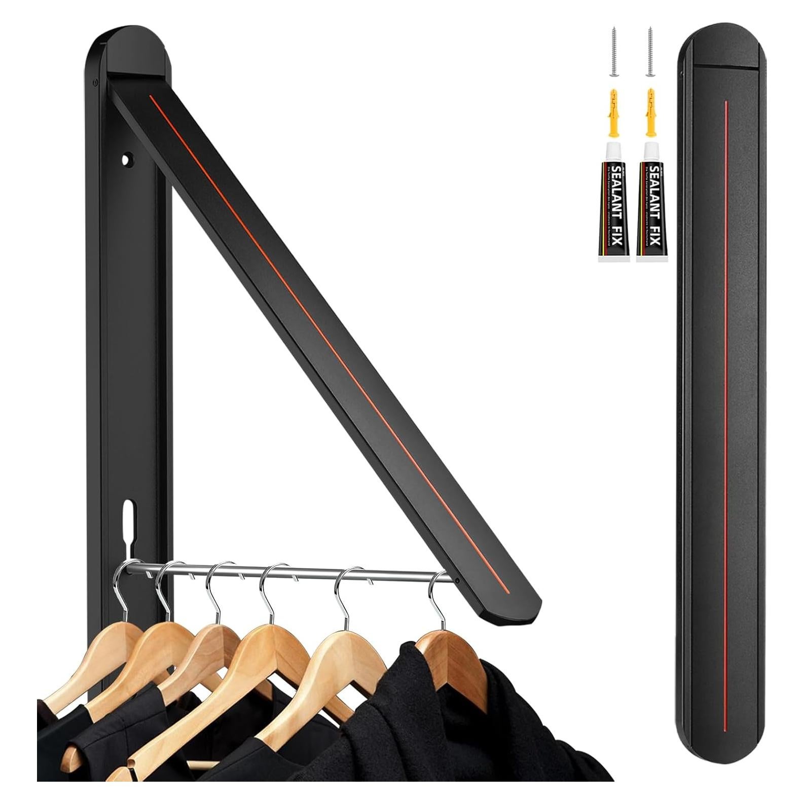 Estante Plegable para Secar Ropa Kuaguan Negro Aluminio