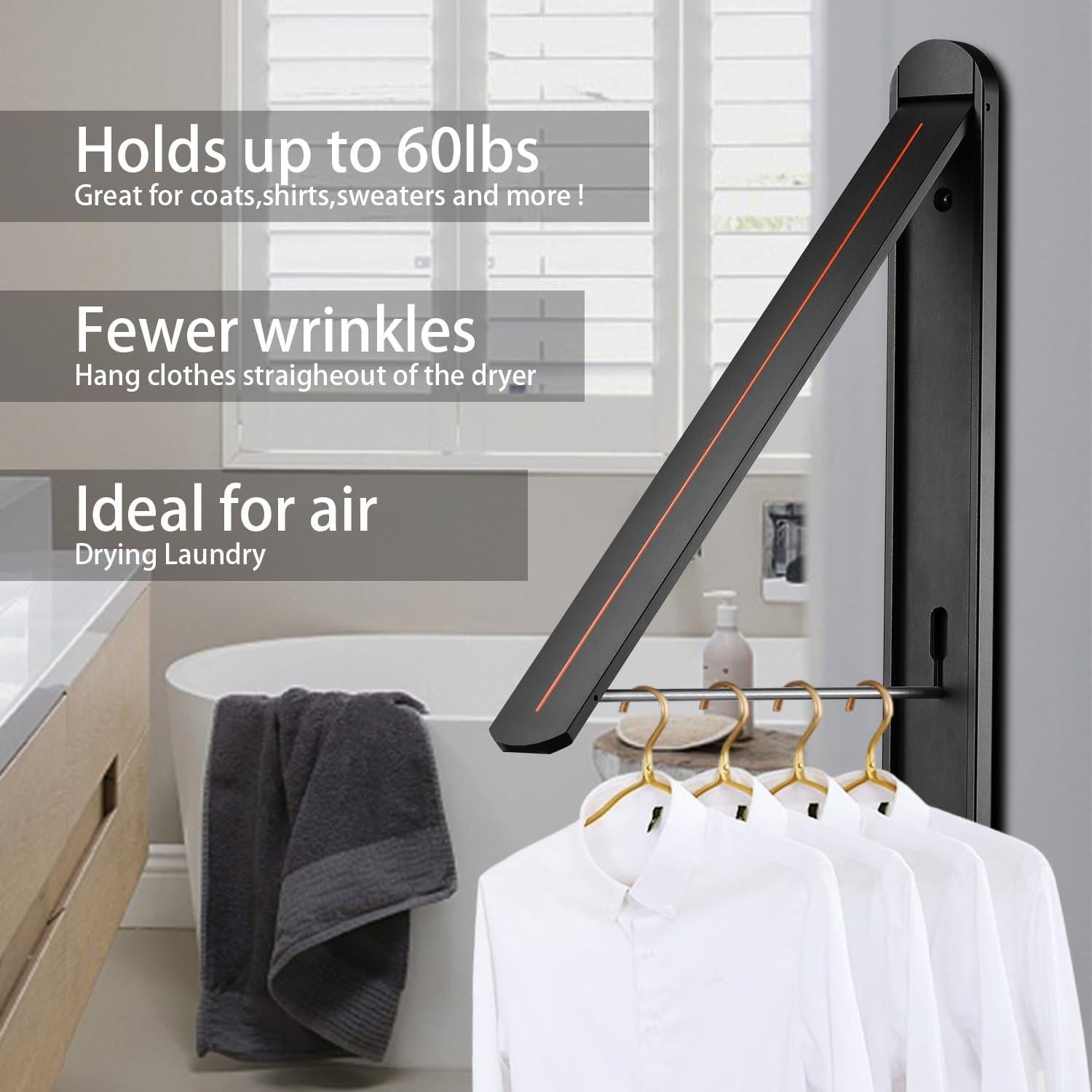 Estante Plegable para Secar Ropa Kuaguan Negro Aluminio