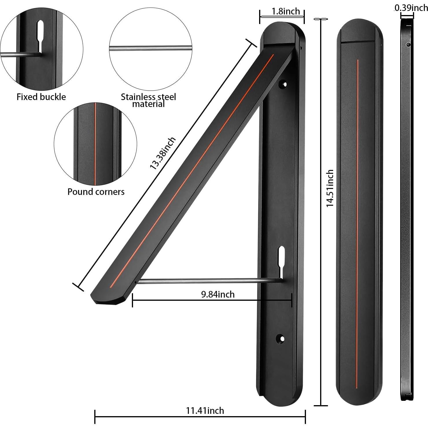 Estante Plegable para Secar Ropa Kuaguan Negro Aluminio