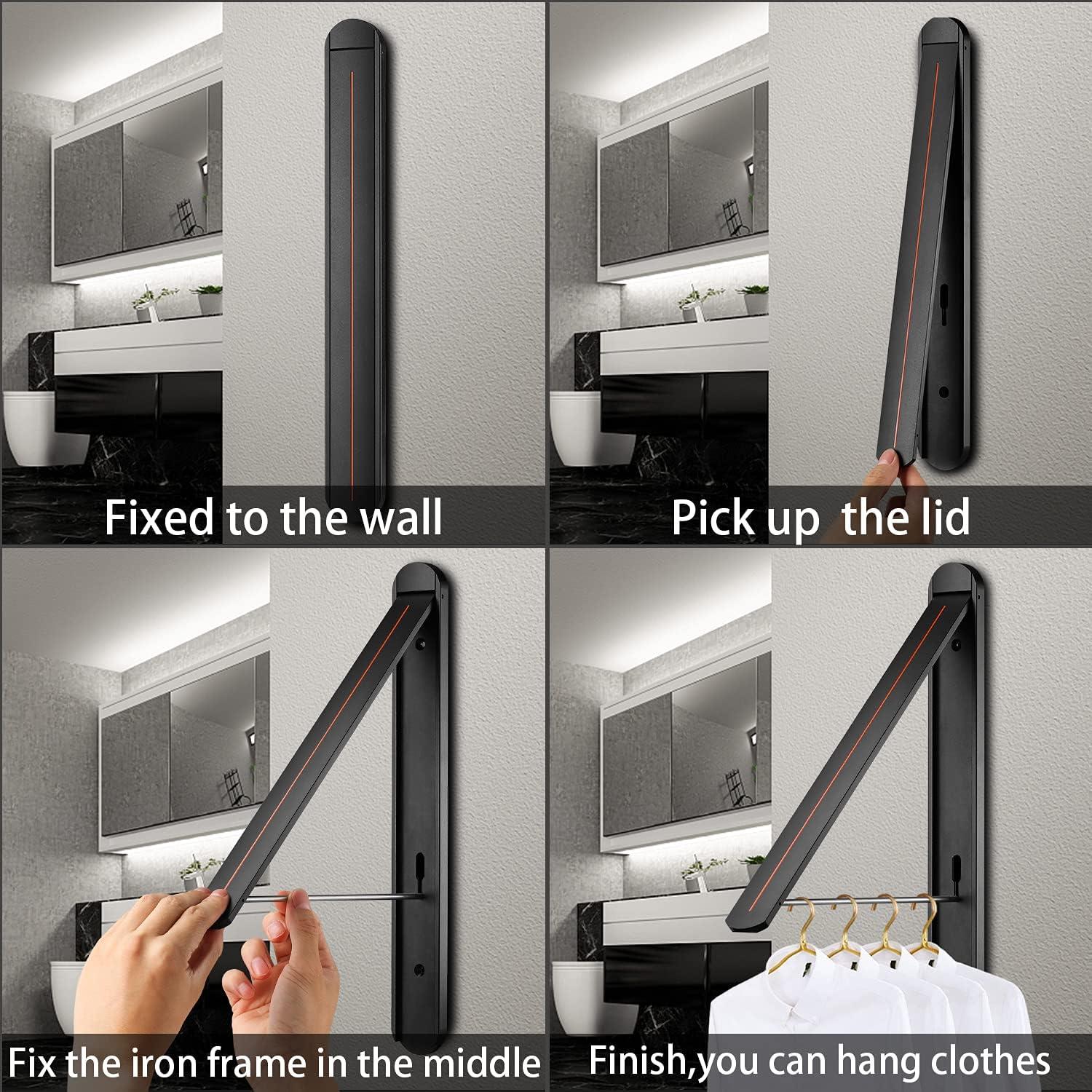 Estante Plegable para Secar Ropa Kuaguan Negro Aluminio