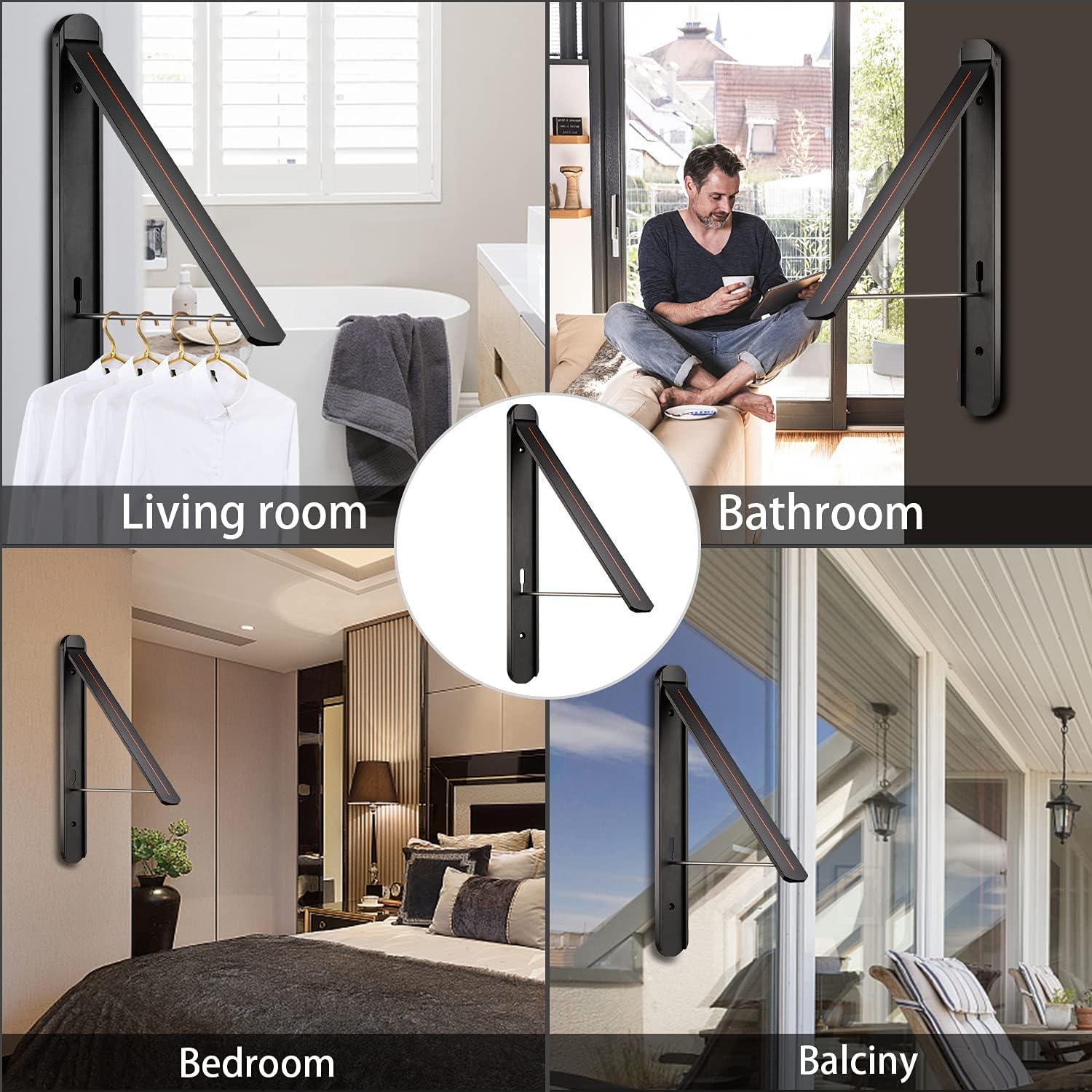 Estante Plegable para Secar Ropa Kuaguan Negro Aluminio