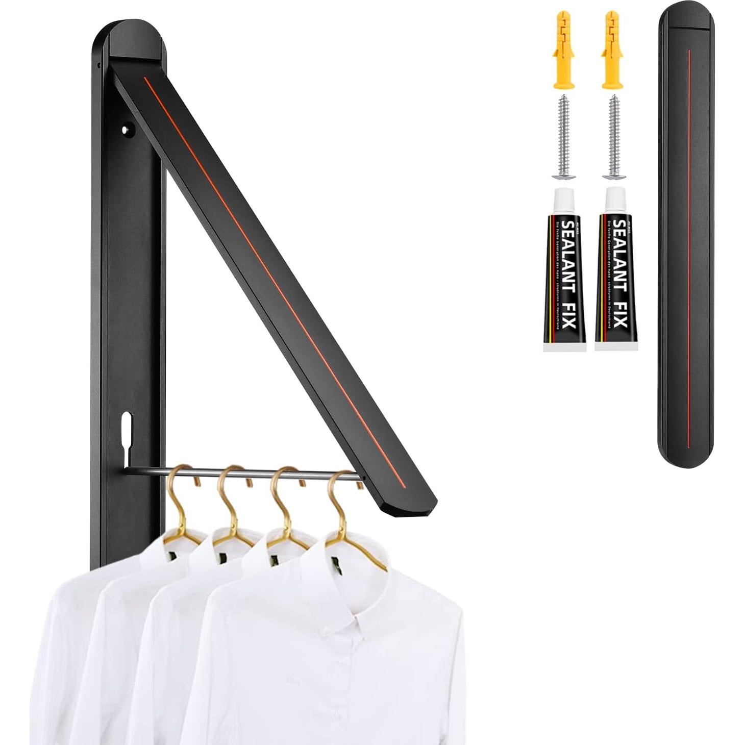 Estante Plegable para Secar Ropa Kuaguan Negro Aluminio