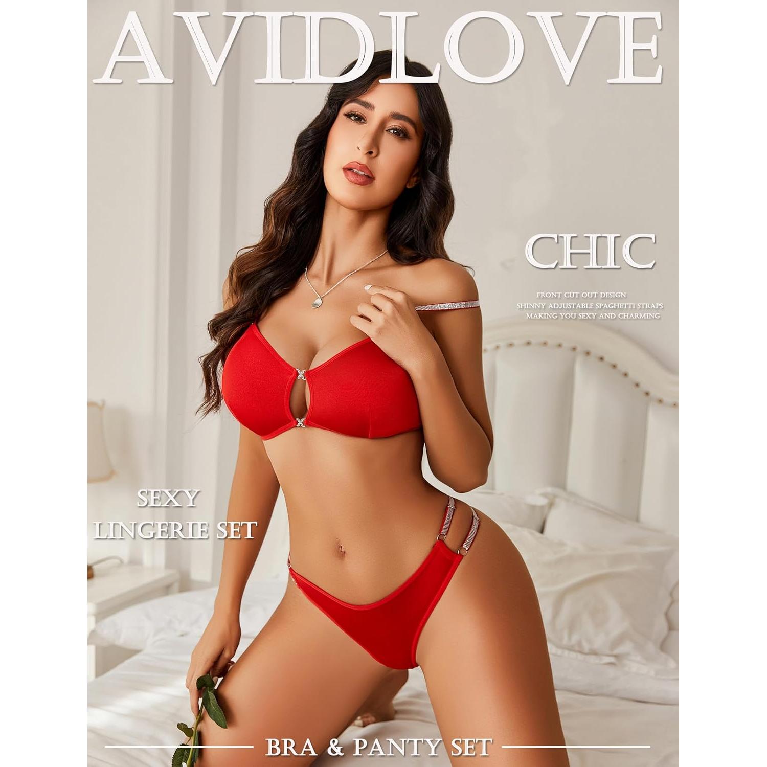 Conjunto de Lencería Avidlove Rojo 2 Piezas Sexy