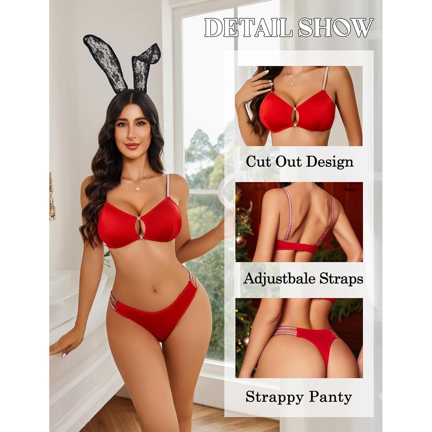 Conjunto de Lencería Avidlove Rojo 2 Piezas Sexy