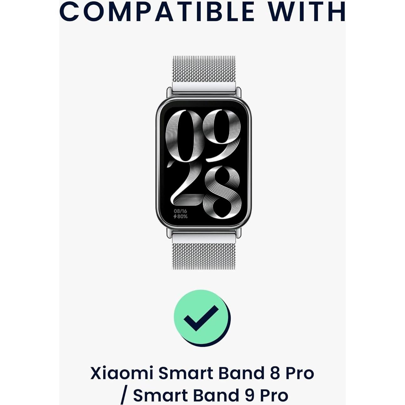 Correa de Silicona Magnética kwmobile para Xiaomi Smart Band 8/9 Pro - Negro