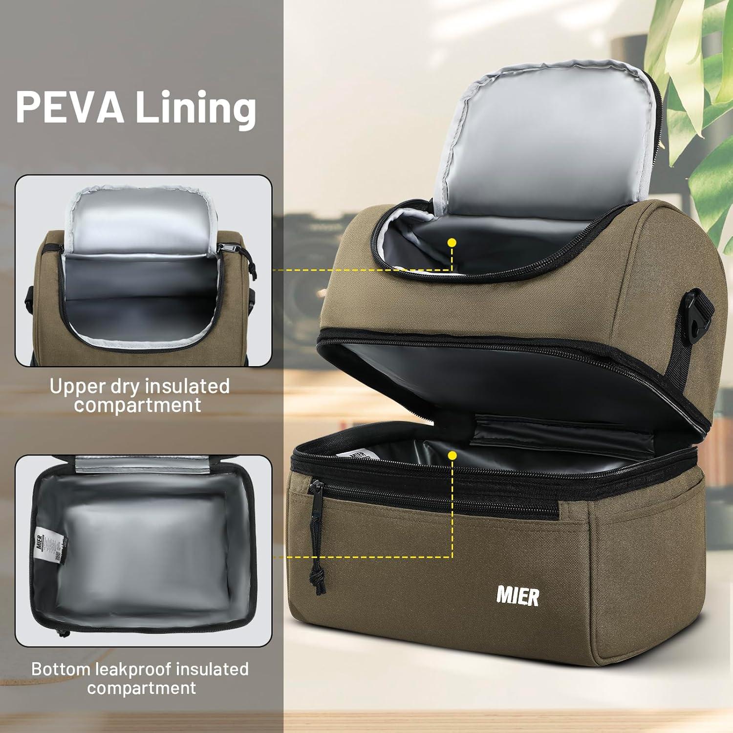 Bolsa de Almuerzo Aislada MIER Grande 13L Verde Oscuro