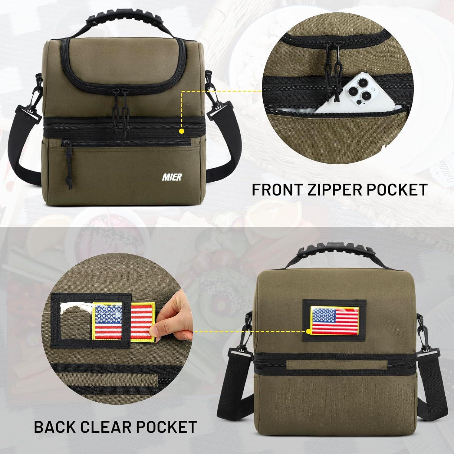 Bolsa de Almuerzo Aislada MIER Grande 13L Verde Oscuro