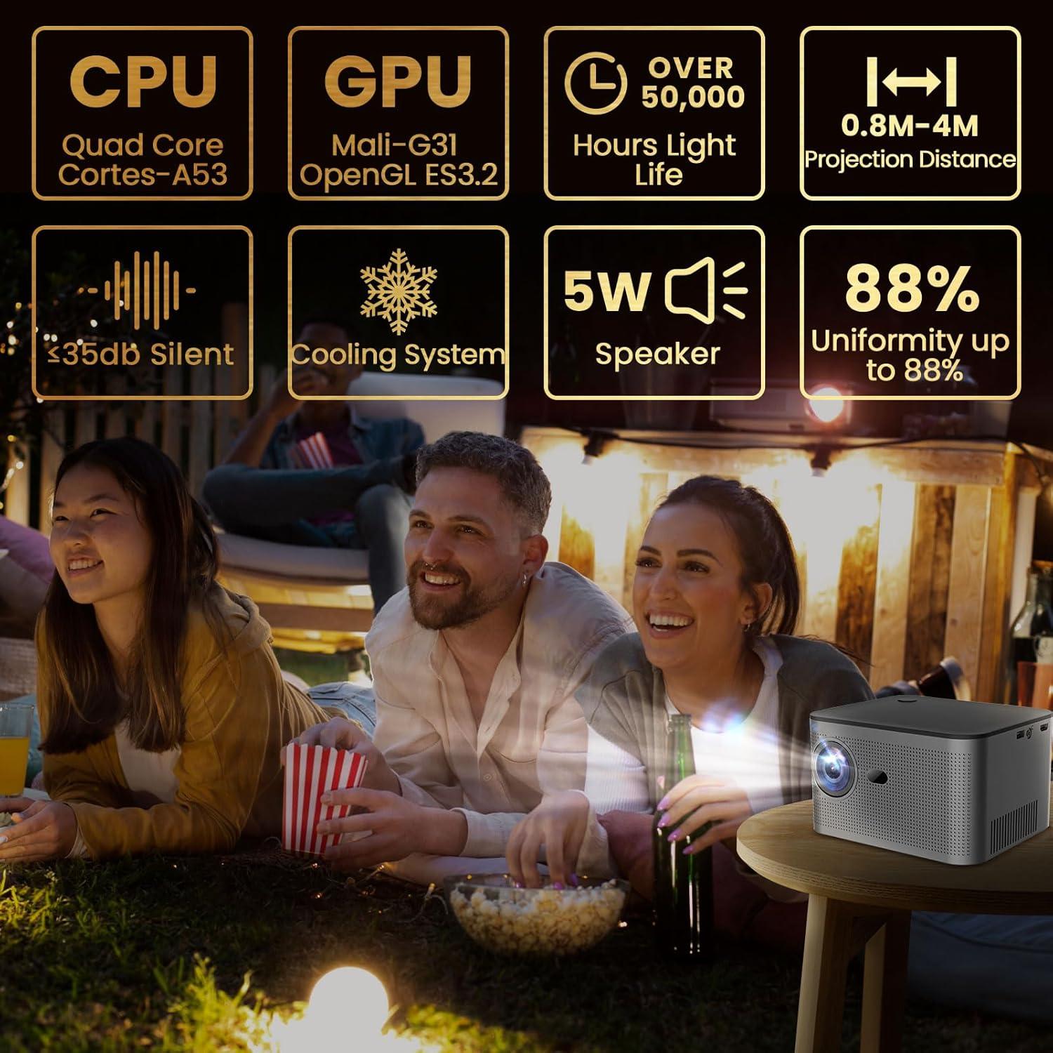 Proyector Full HD 1080P Cosycost HY350 800 ANSI WiFi 6