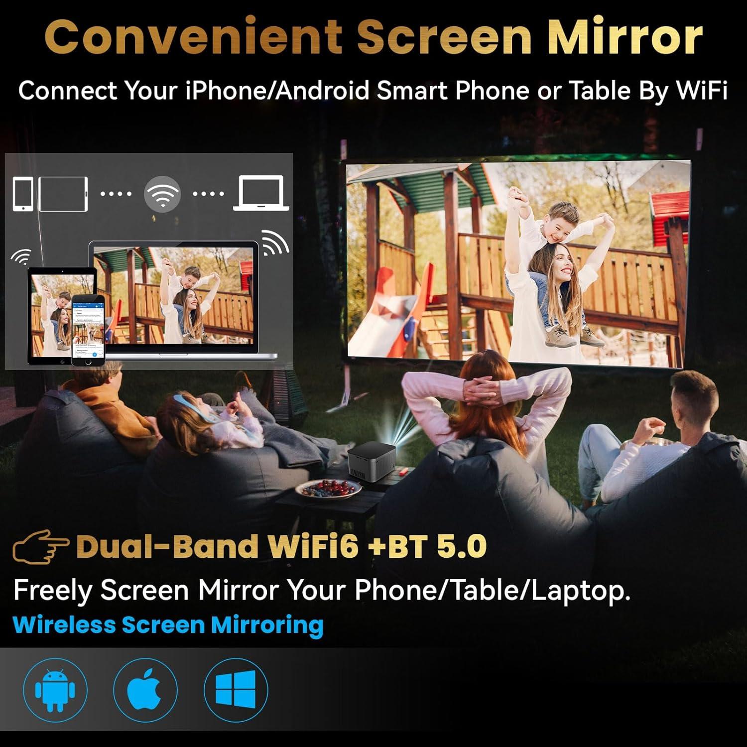 Proyector Full HD 1080P Cosycost HY350 800 ANSI WiFi 6