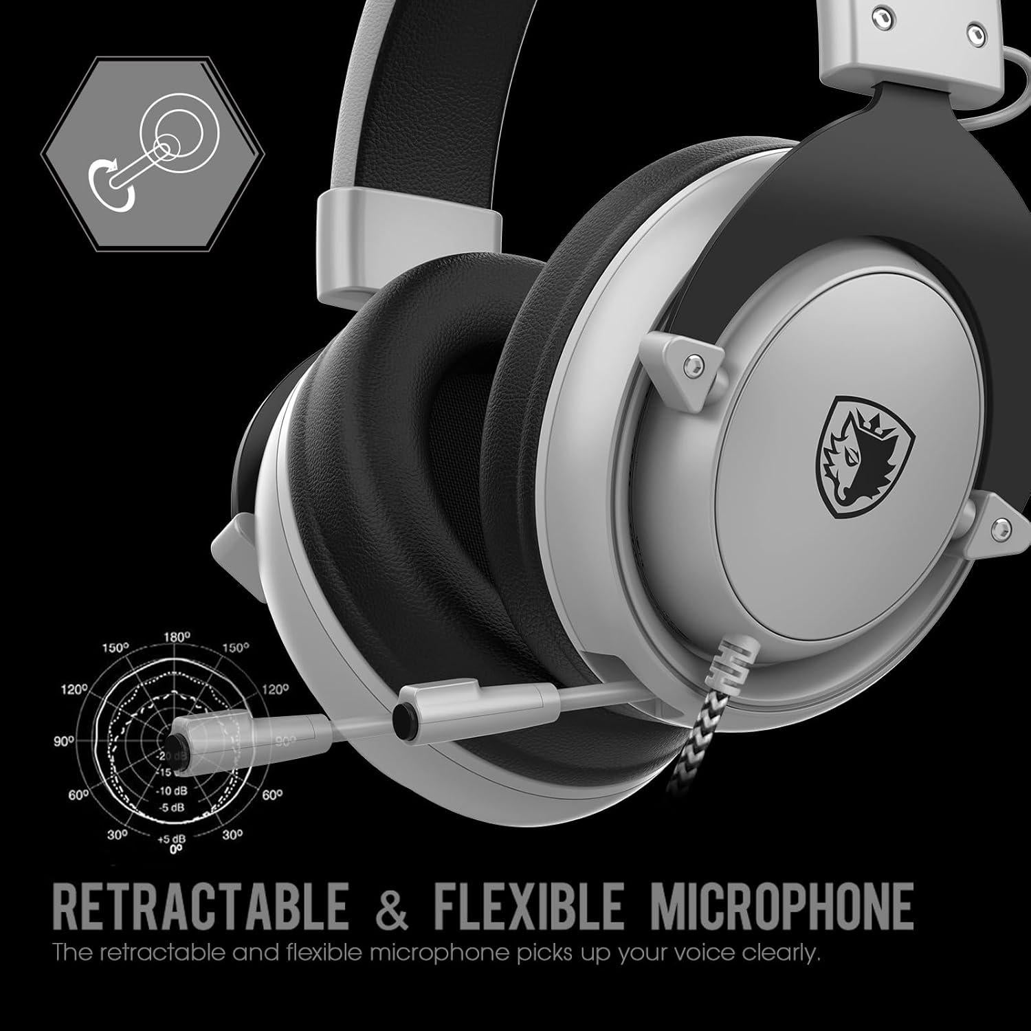 Auriculares Estéreo SADES Mpower para Juegos PS4/PC/Móvil Gris