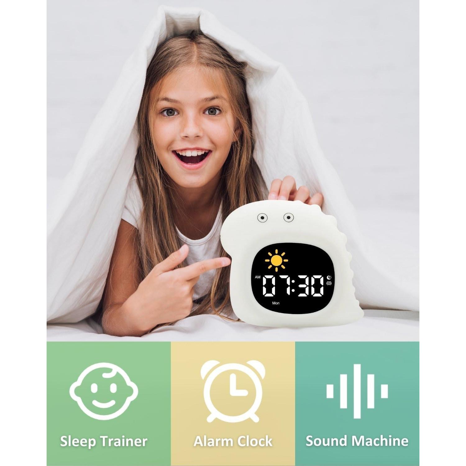 Reloj Despertador Infantil GALYNA Dinosaurio con Luz y Sonido