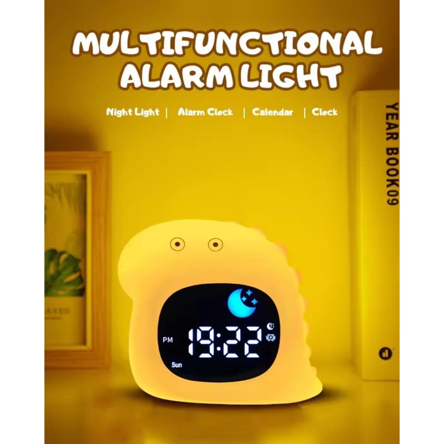 Reloj Despertador Infantil GALYNA Dinosaurio con Luz y Sonido