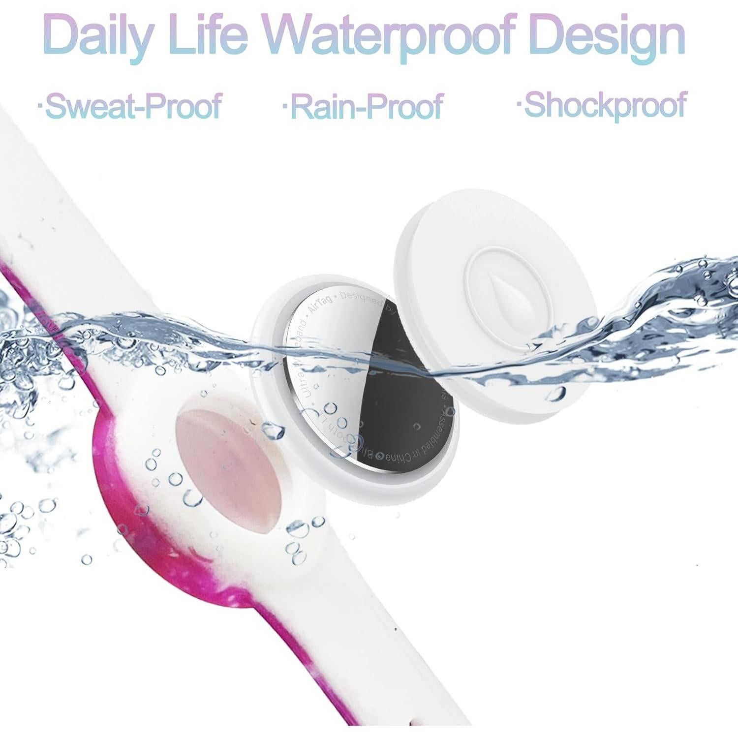 Paquete de 4 Pulseras Impermeables KAHADI para AirTag Niños