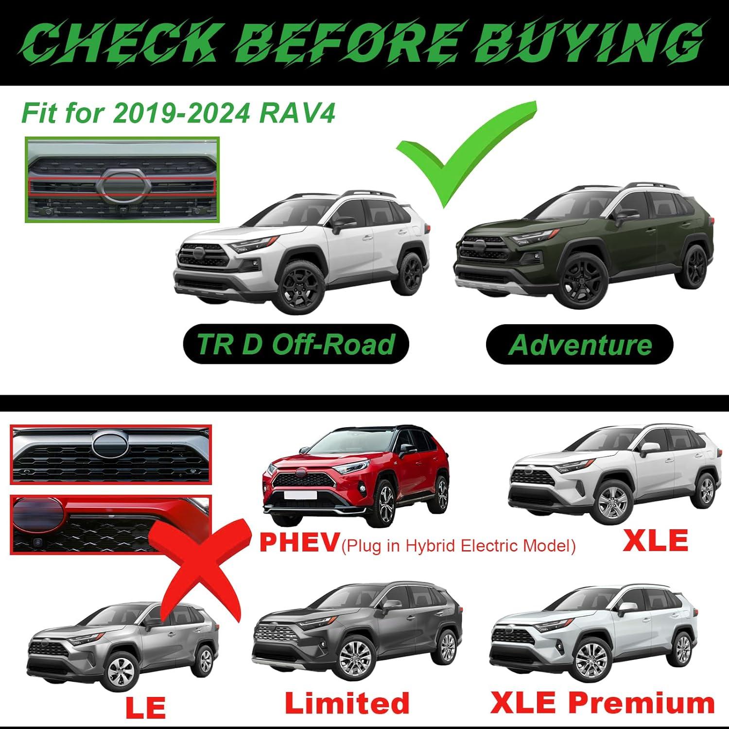 LED Grille Lights Fits for 2019-2024 Toyota RAV4 Accessories Exterior Front Grill Insert Light for 5th Gen Hybrid Adventure TR D Off-Road 5311142220(Amber Lights)