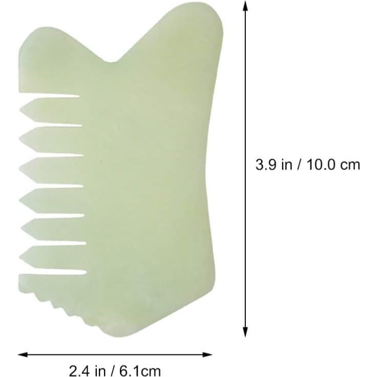 Peine de Masaje de Jade Healifty 8.89cm - Gua Sha Cuero Cabelludo