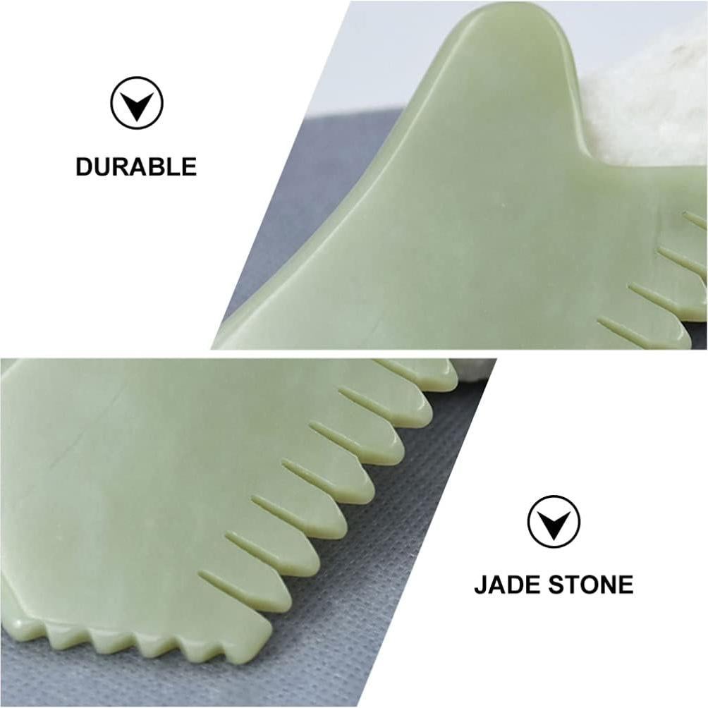 Peine de Masaje de Jade Healifty 8.89cm - Gua Sha Cuero Cabelludo