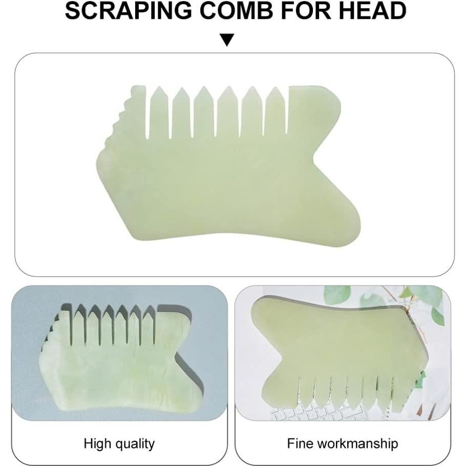 Peine de Masaje de Jade Healifty 8.89cm - Gua Sha Cuero Cabelludo