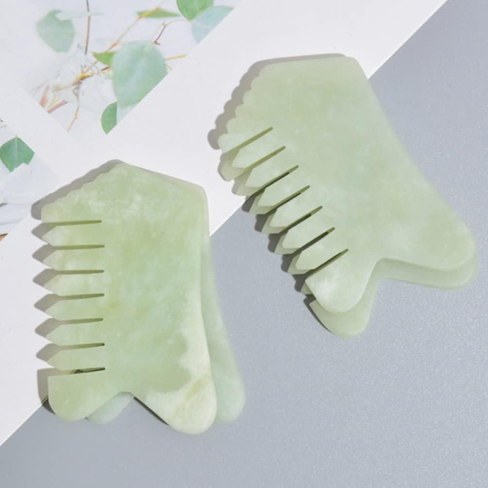 Peine de Masaje de Jade Healifty 8.89cm - Gua Sha Cuero Cabelludo