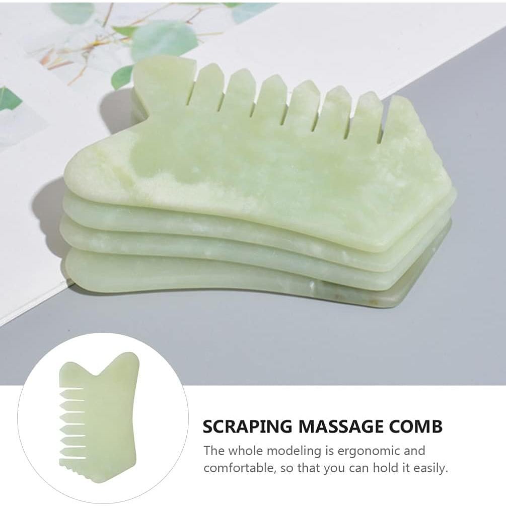 Peine de Masaje de Jade Healifty 8.89cm - Gua Sha Cuero Cabelludo