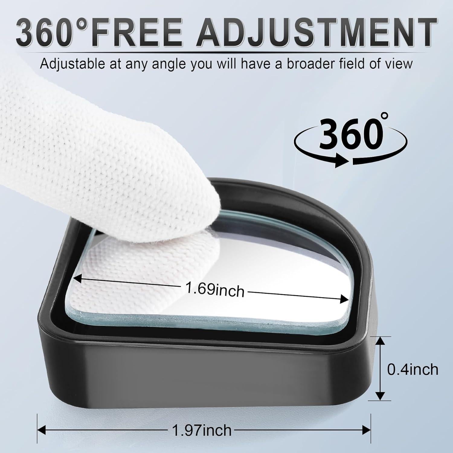 Espejos de Punto Ciego LivTee 2 Piezas Convexos Ajustables