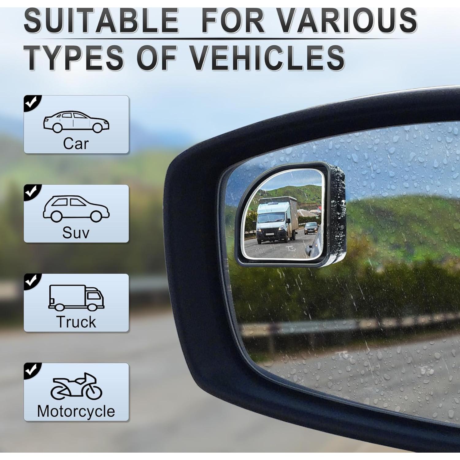 Espejos de Punto Ciego LivTee 2 Piezas Convexos Ajustables