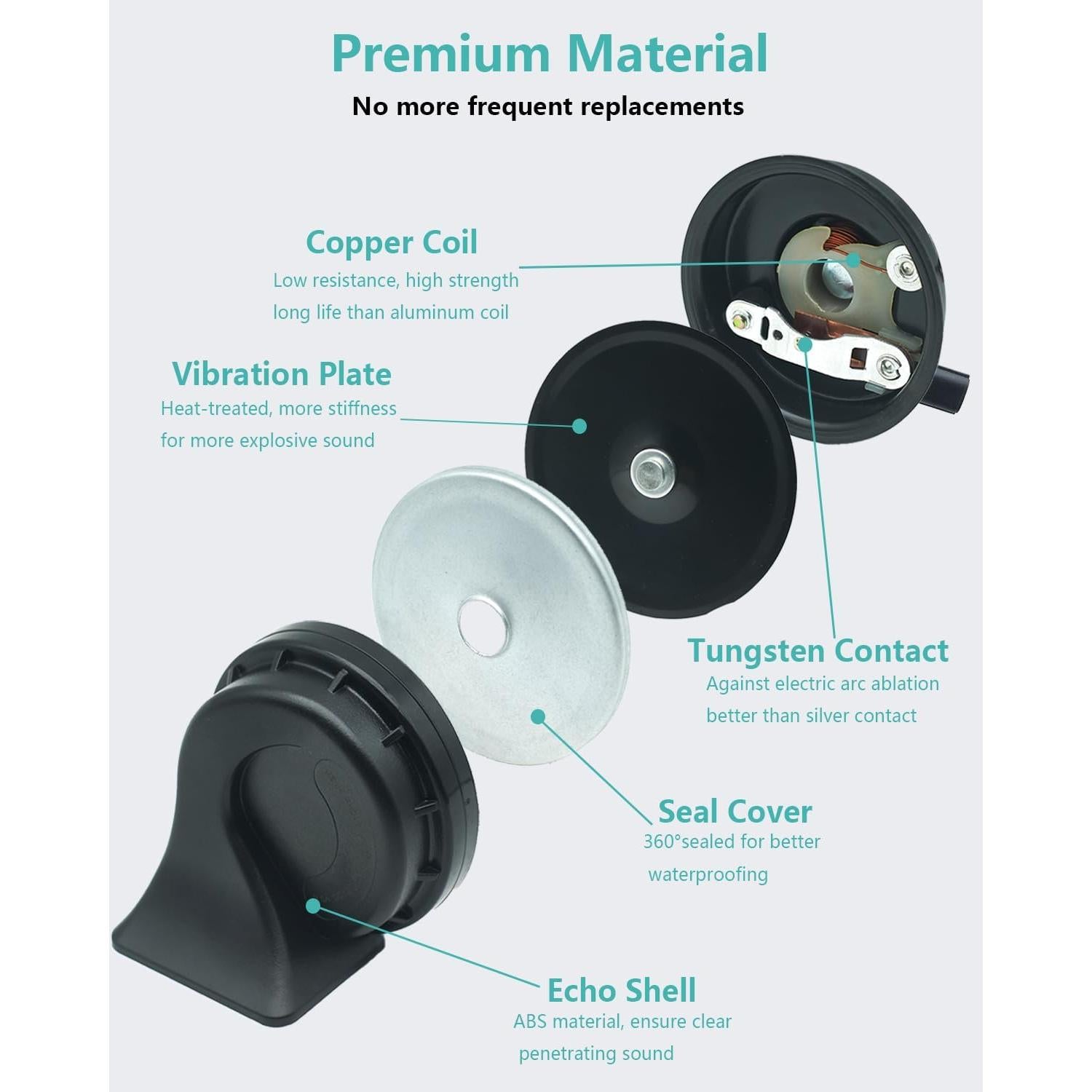 Bocina de coche NEOGET DL165-Z con divisor 1 a 2 para Honda