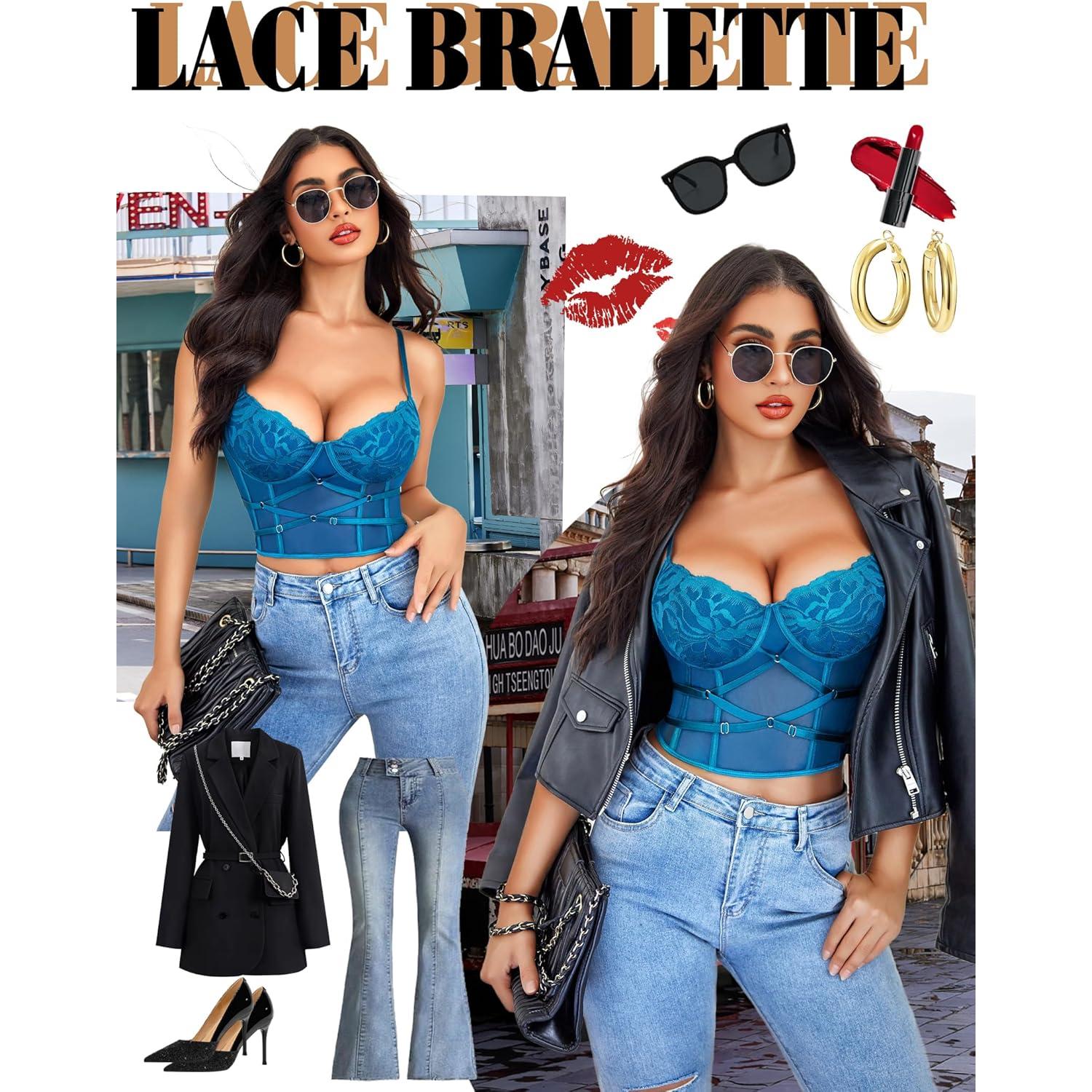 Conjunto de Lencería Avidlove Encaje Sexy 2 Piezas Talla Grande