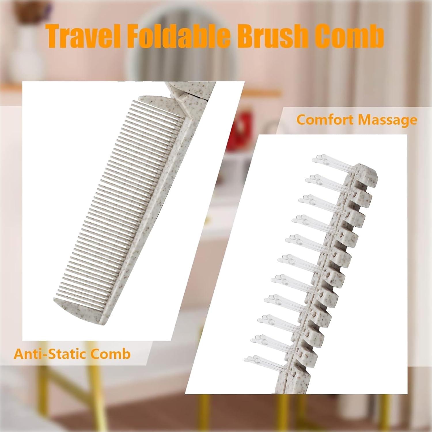 6 Piezas Cepillo de Viaje Plegable Qjaiune Antiestático