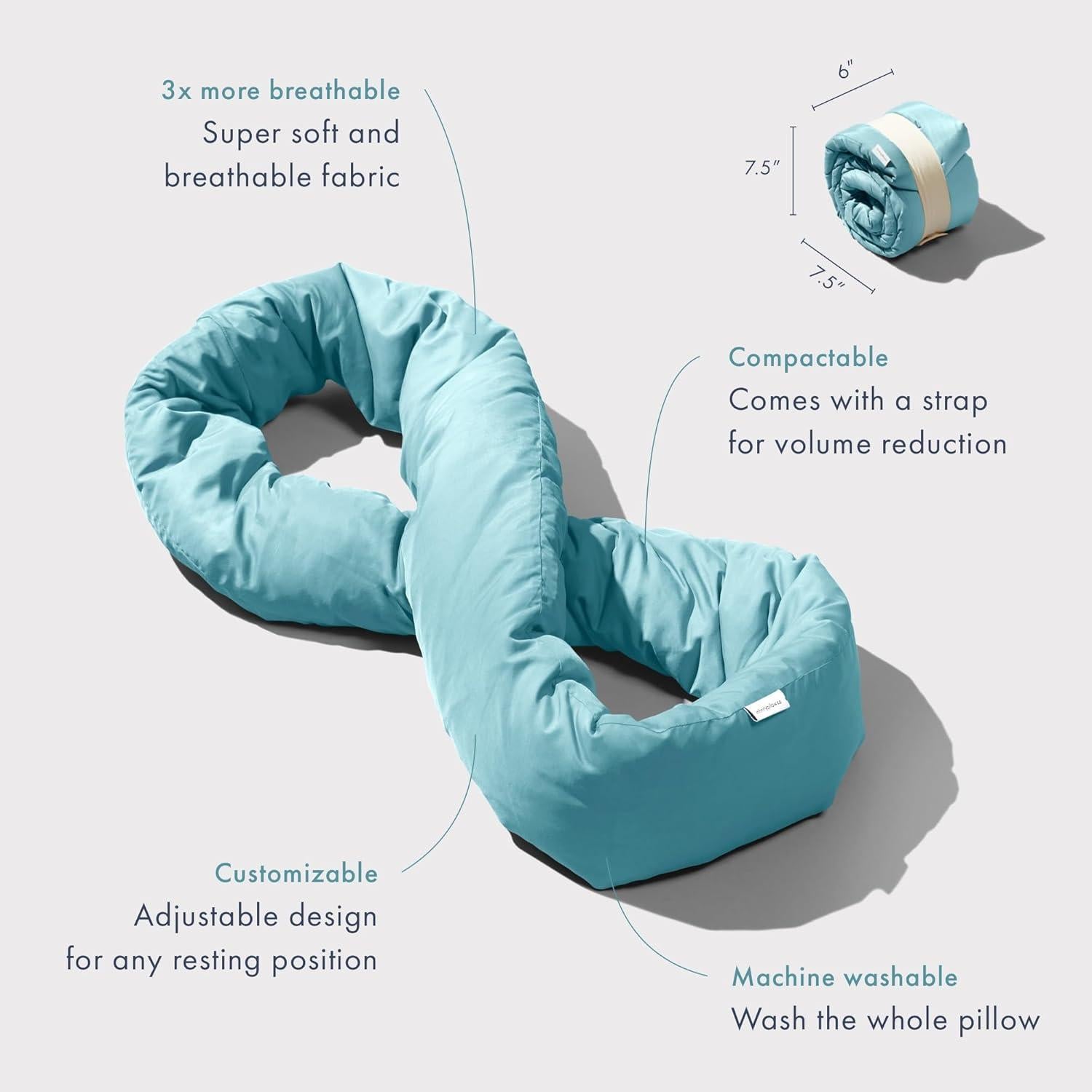 Almohada de Viaje Huzi Infinity - Soporte Cuello Ajustable 360°