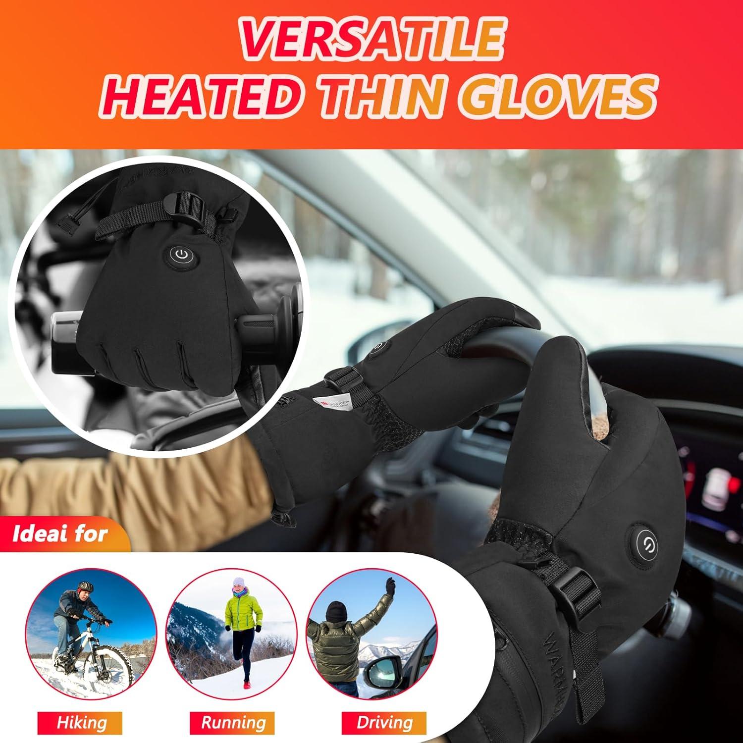 Guantes Calentados Hinsole Unisex Táctiles Medianos Negros