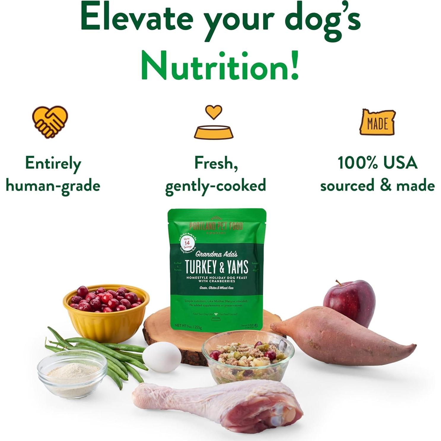 Comida Fresca para Perros Portland Pet Food 5 Paquetes 255g Pavo