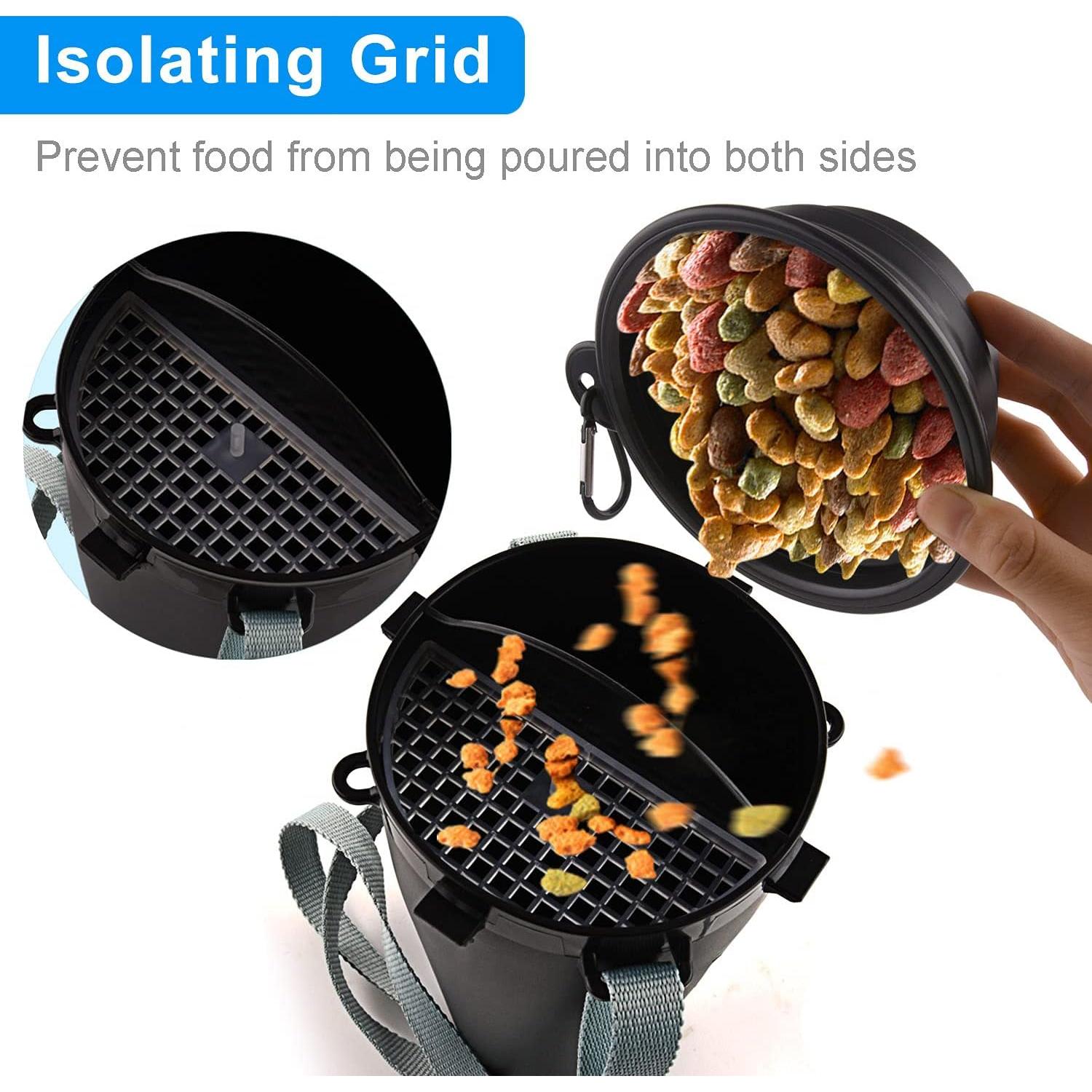 Botella de Agua y Comida para Perros Guardians 2 en 1 Negra