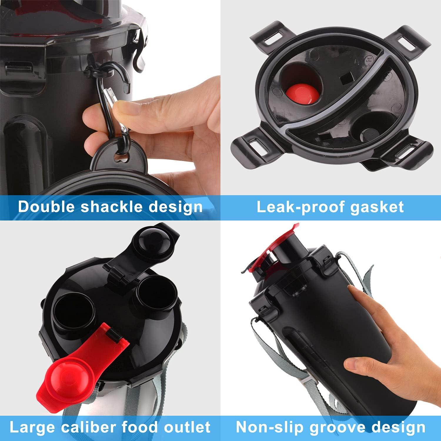 Botella de Agua y Comida para Perros Guardians 2 en 1 Negra