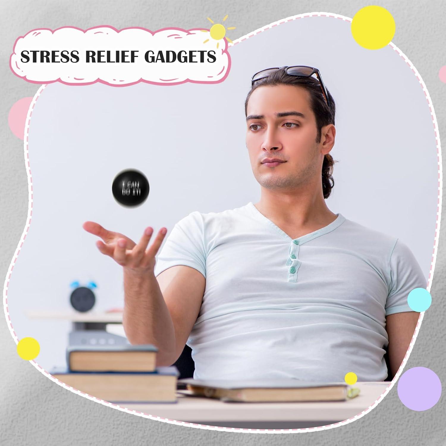 Ceenna 4 Pelotas Antiestrés Motivacionales 6.3 cm Negro