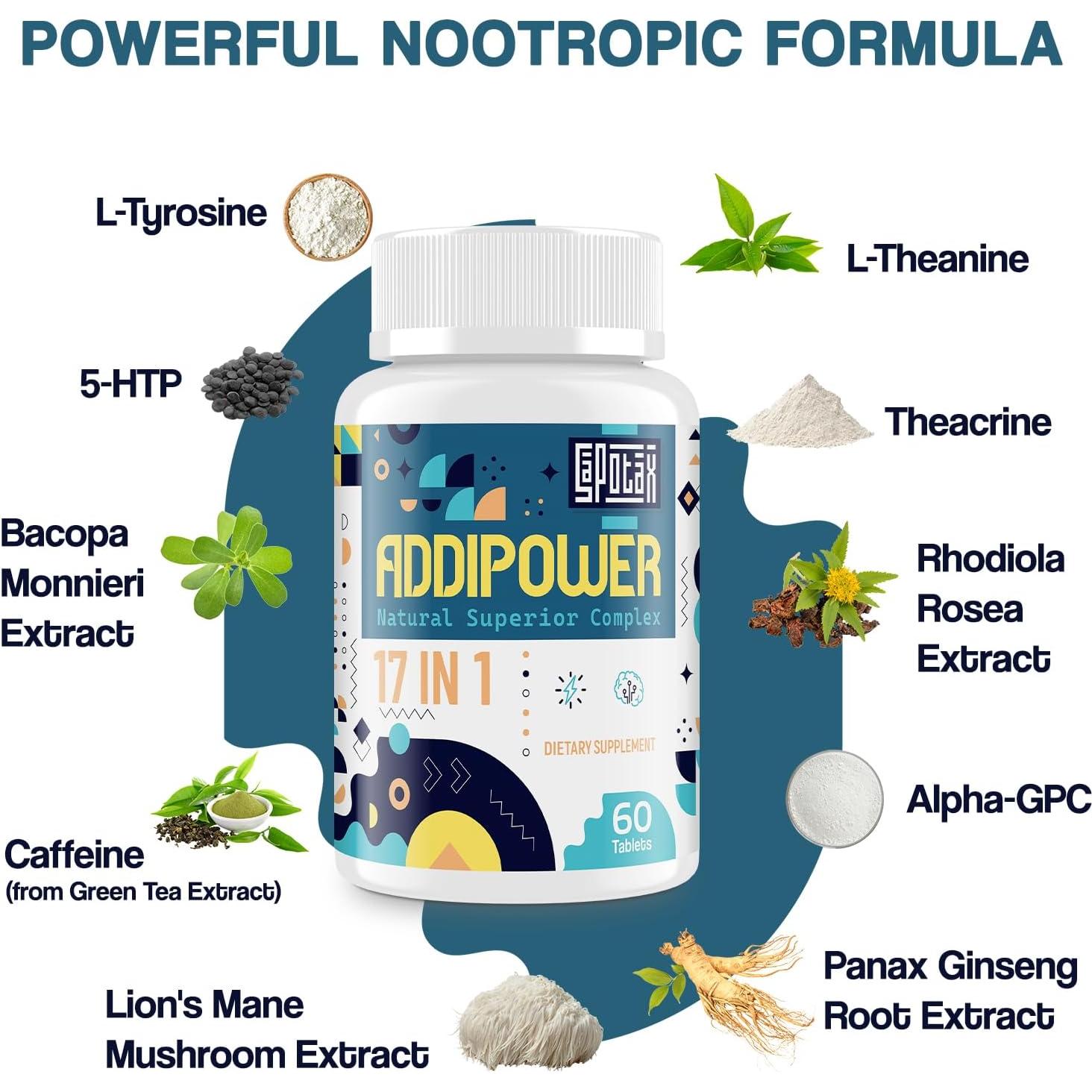 Suplemento Nootrópico Sapotax 17-en-1 para Memoria 60 Tabletas