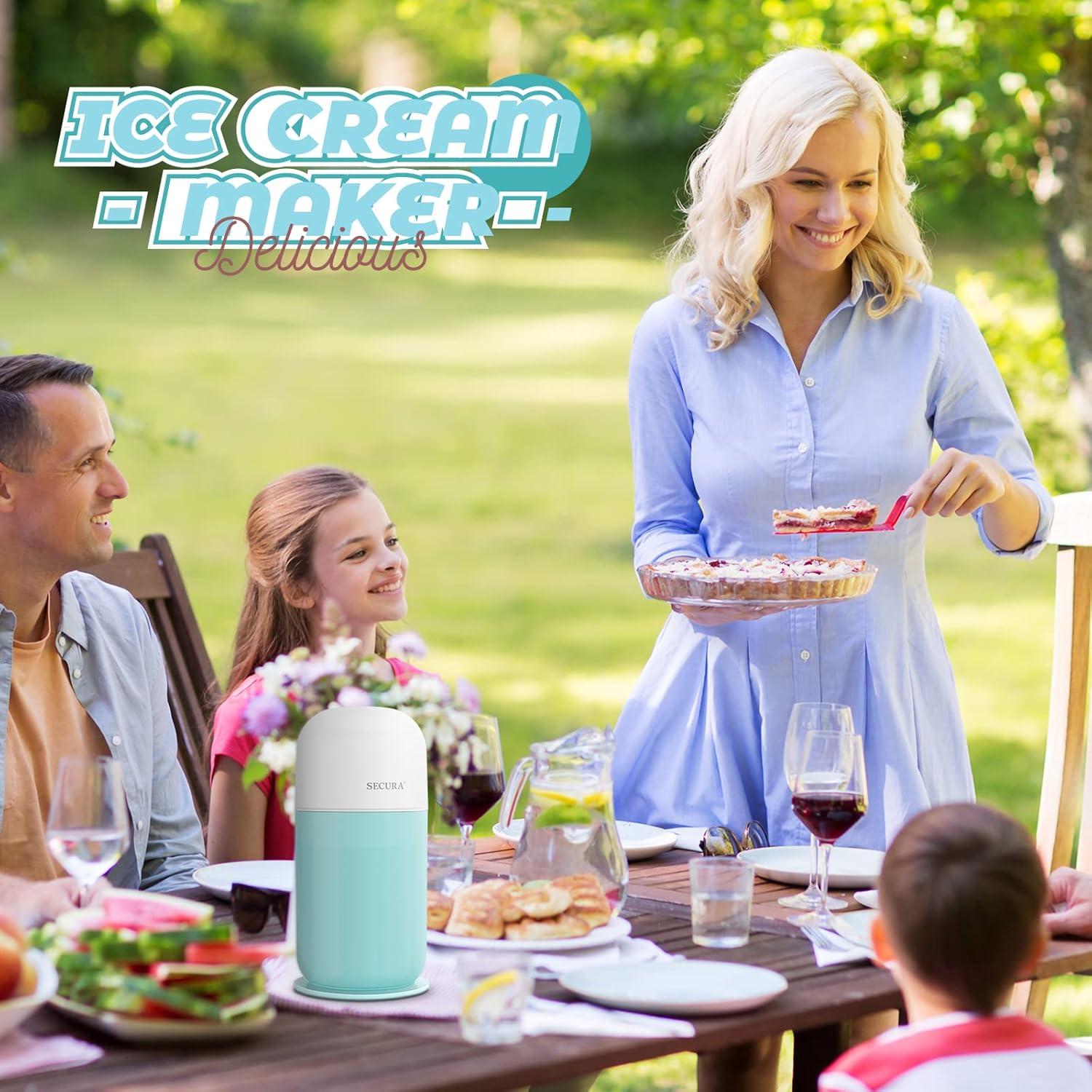 Secura Máquina de Helados Eléctrica 0.35L Aqua - Rápido y Casero