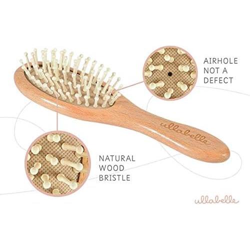 Juego de Cepillo y Peine de Madera Ullabelle 4 Piezas Azul