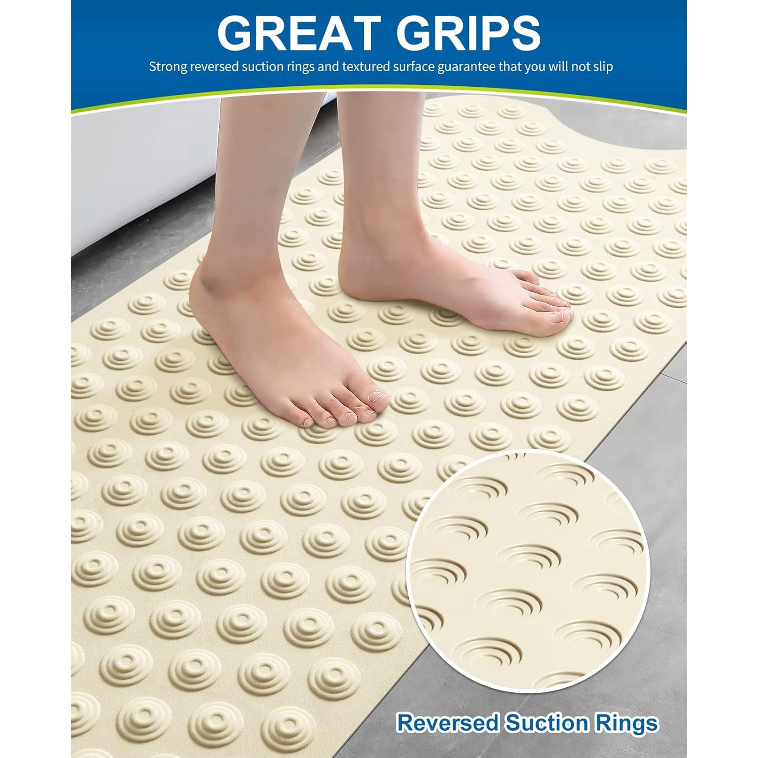 Alfombra de Baño Antideslizante Bligli 99x41cm Beige