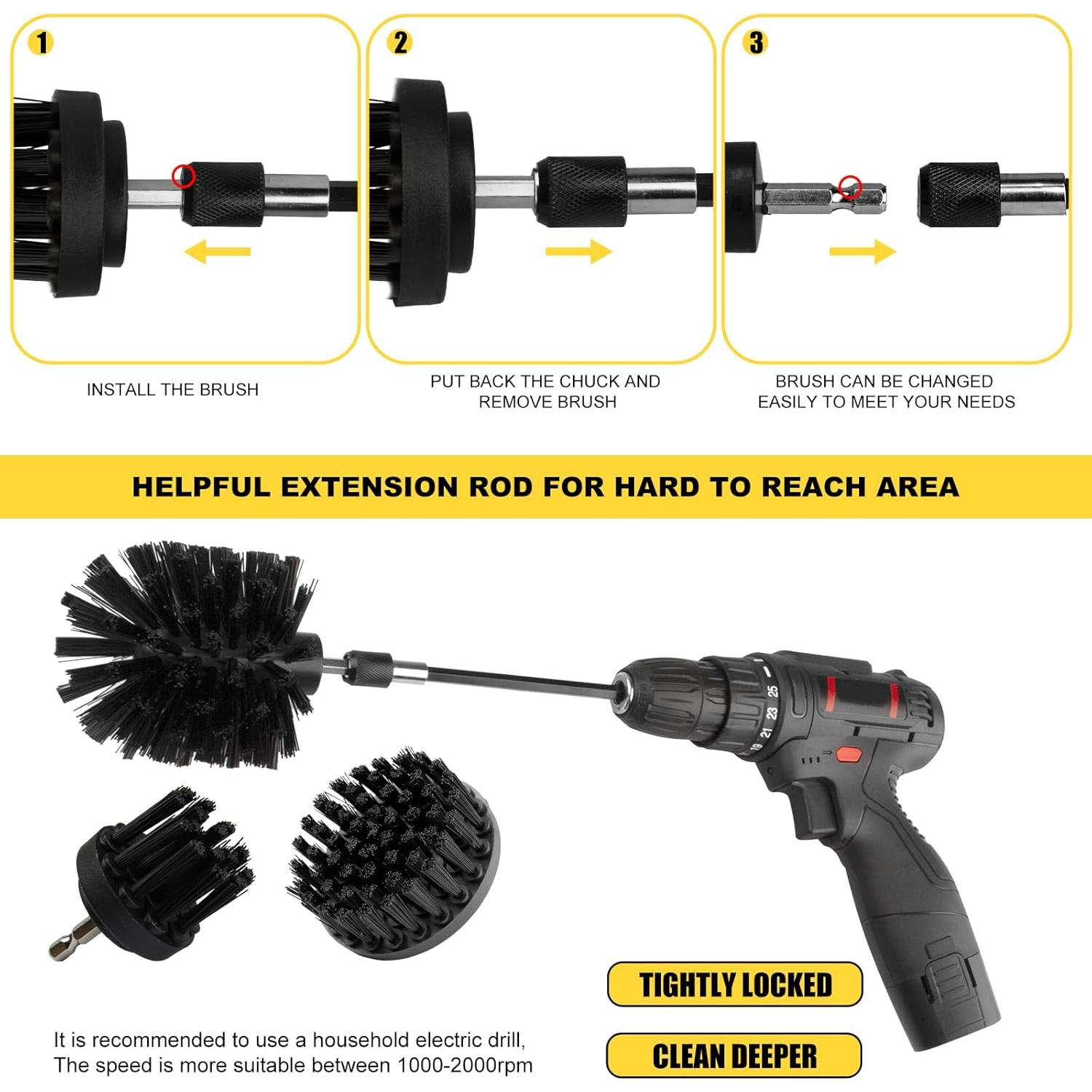 Kit de Accesorios para Taladro OYGLYG 4 Piezas Negro