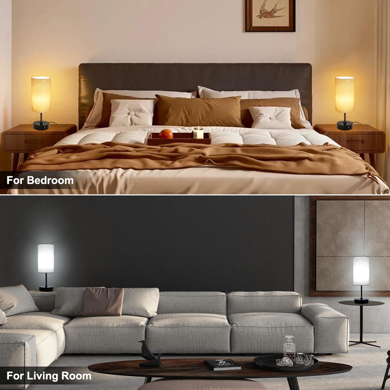 Lámpara de Mesa Ascher 2 Piezas RGB Regulable con USB