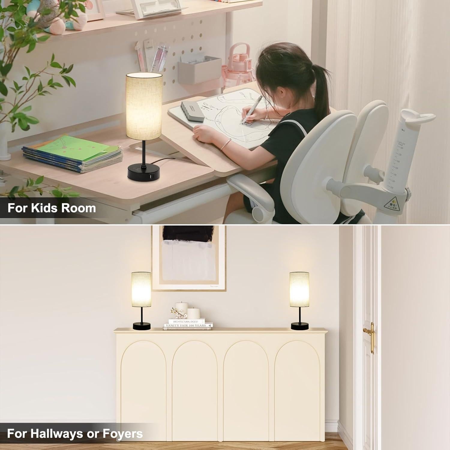 Lámpara de Mesa Ascher 2 Piezas RGB Regulable con USB