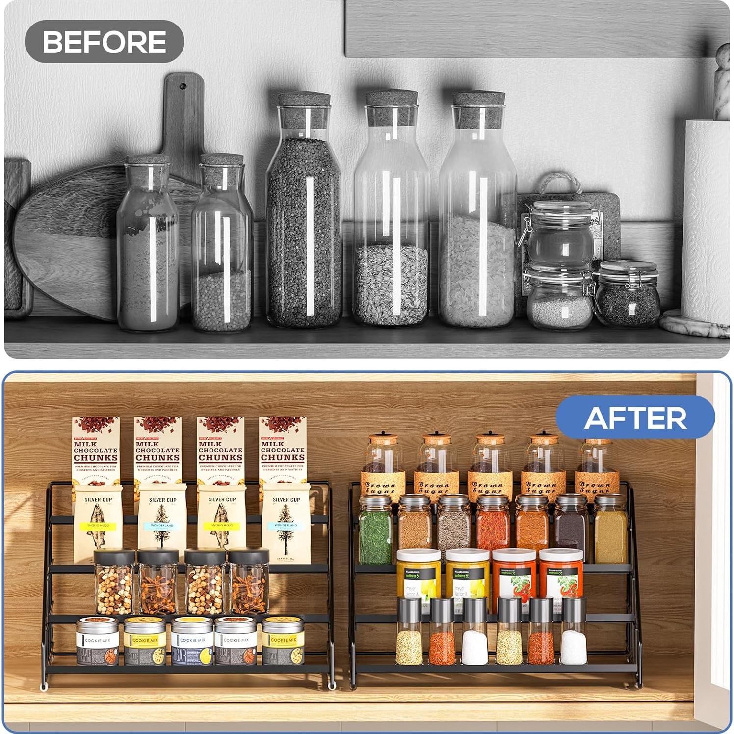 Organizador de Especias GIGIFTREE 4 Niveles Ajustable Negro