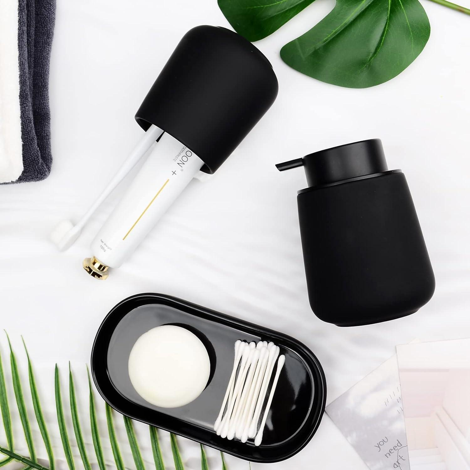 Juego de Accesorios de Baño Negro BosilunLife 3 Piezas