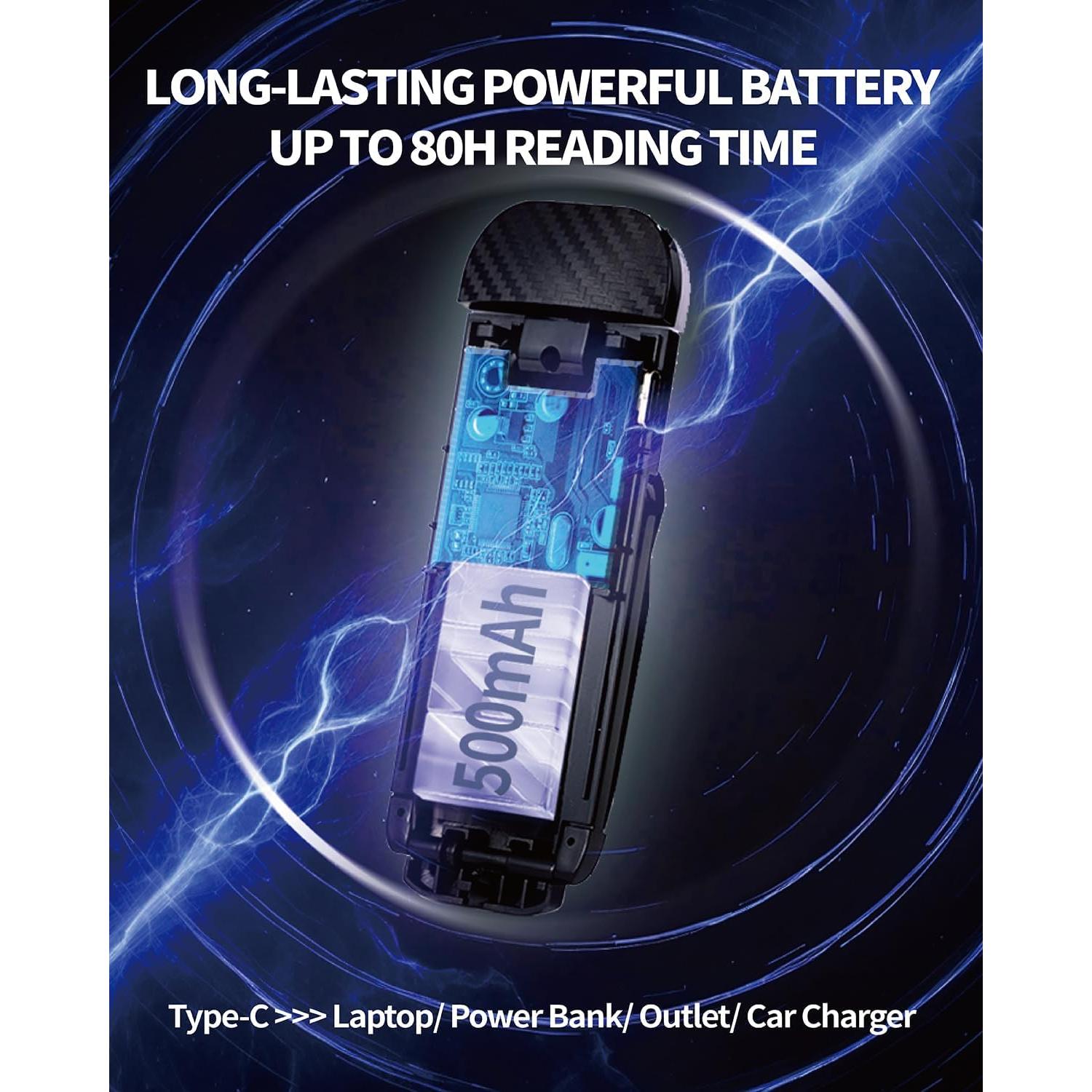 Luz de Lectura Recargable HEMONNKAM con Clip y 5 Brillos