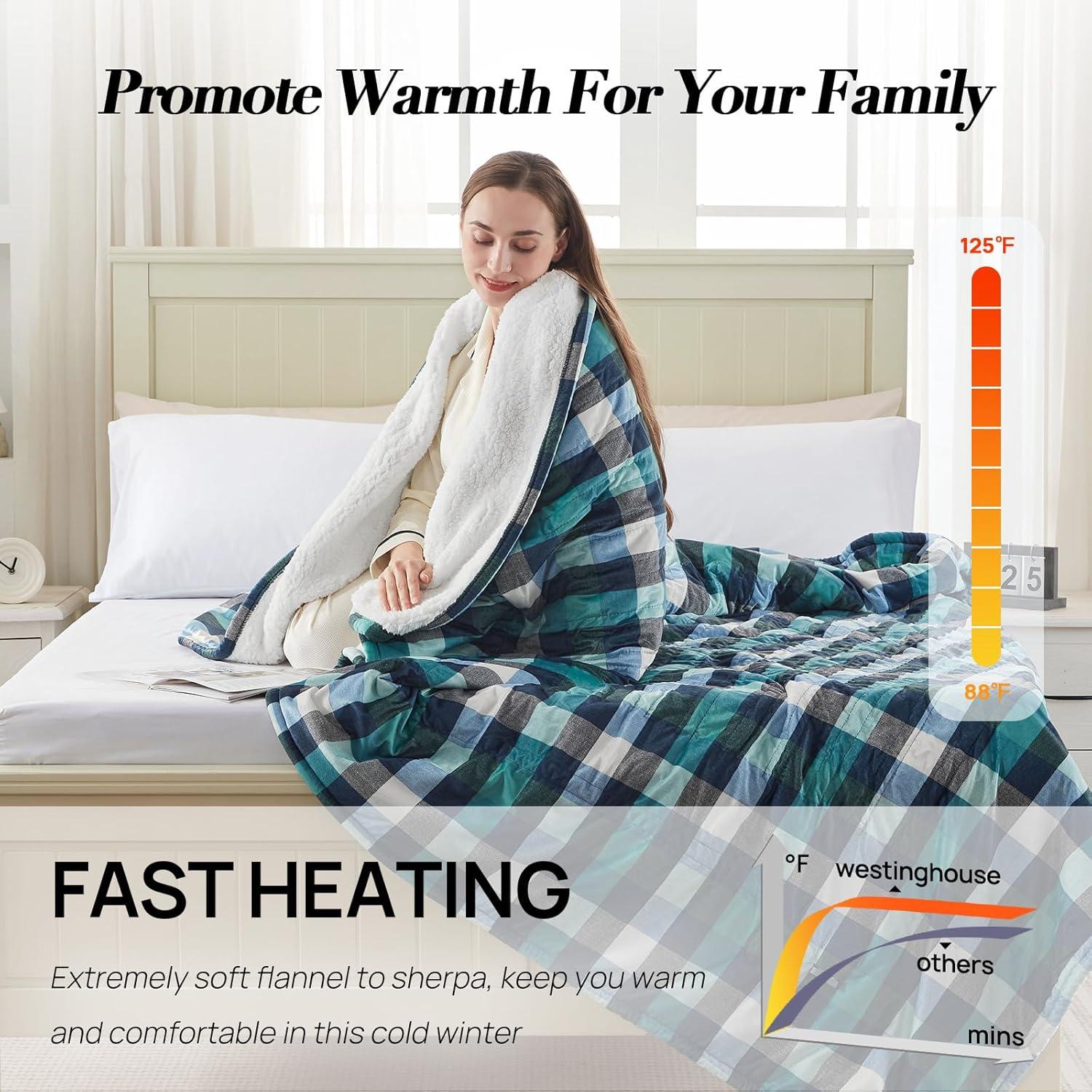 Manta Eléctrica Westinghouse Queen 213x229 cm 10 Niveles Verde