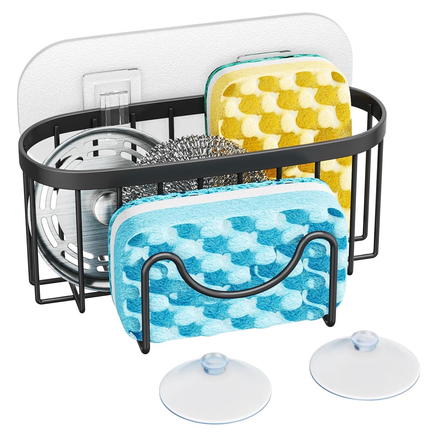 Soporte Multifuncional para Esponjas HapiRm - Acero Inoxidable Negro