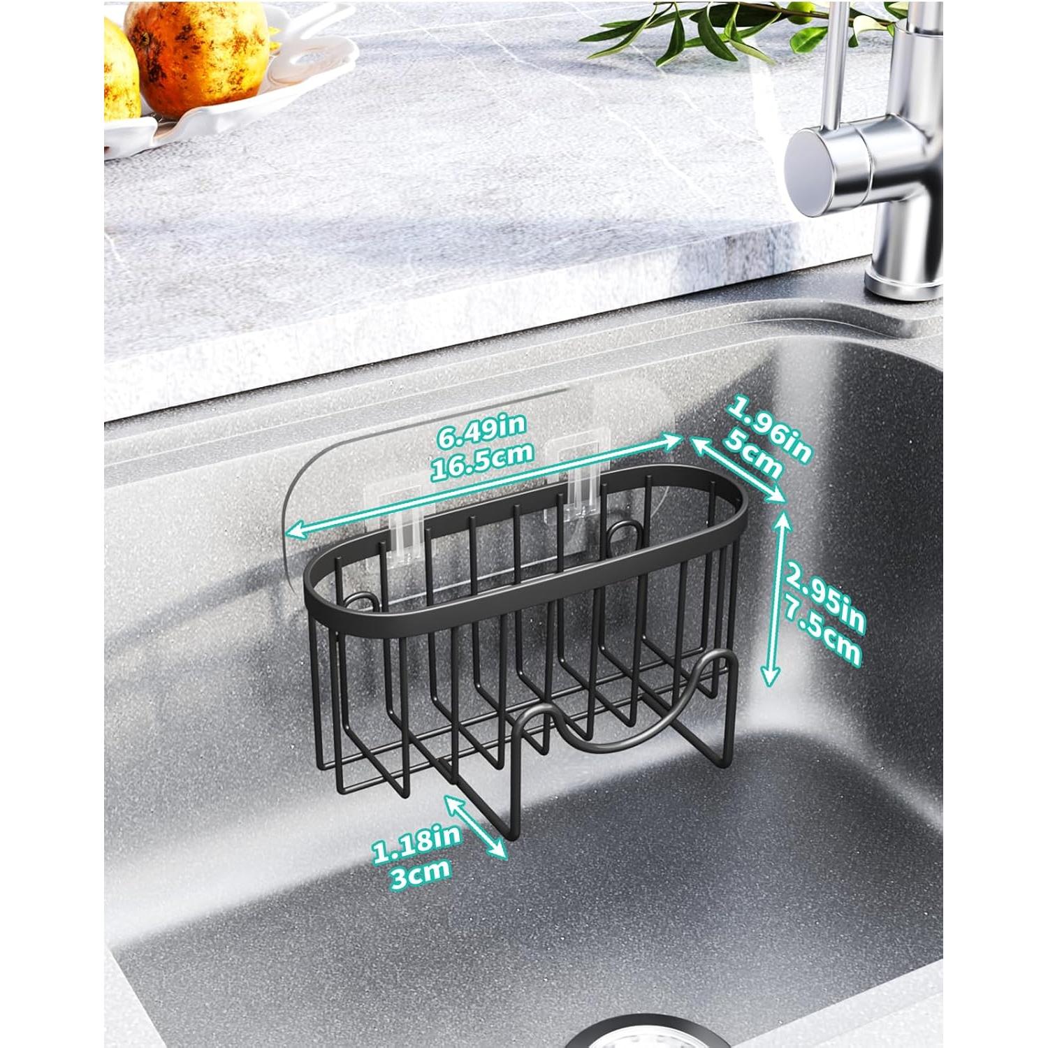 Soporte Multifuncional para Esponjas HapiRm - Acero Inoxidable Negro