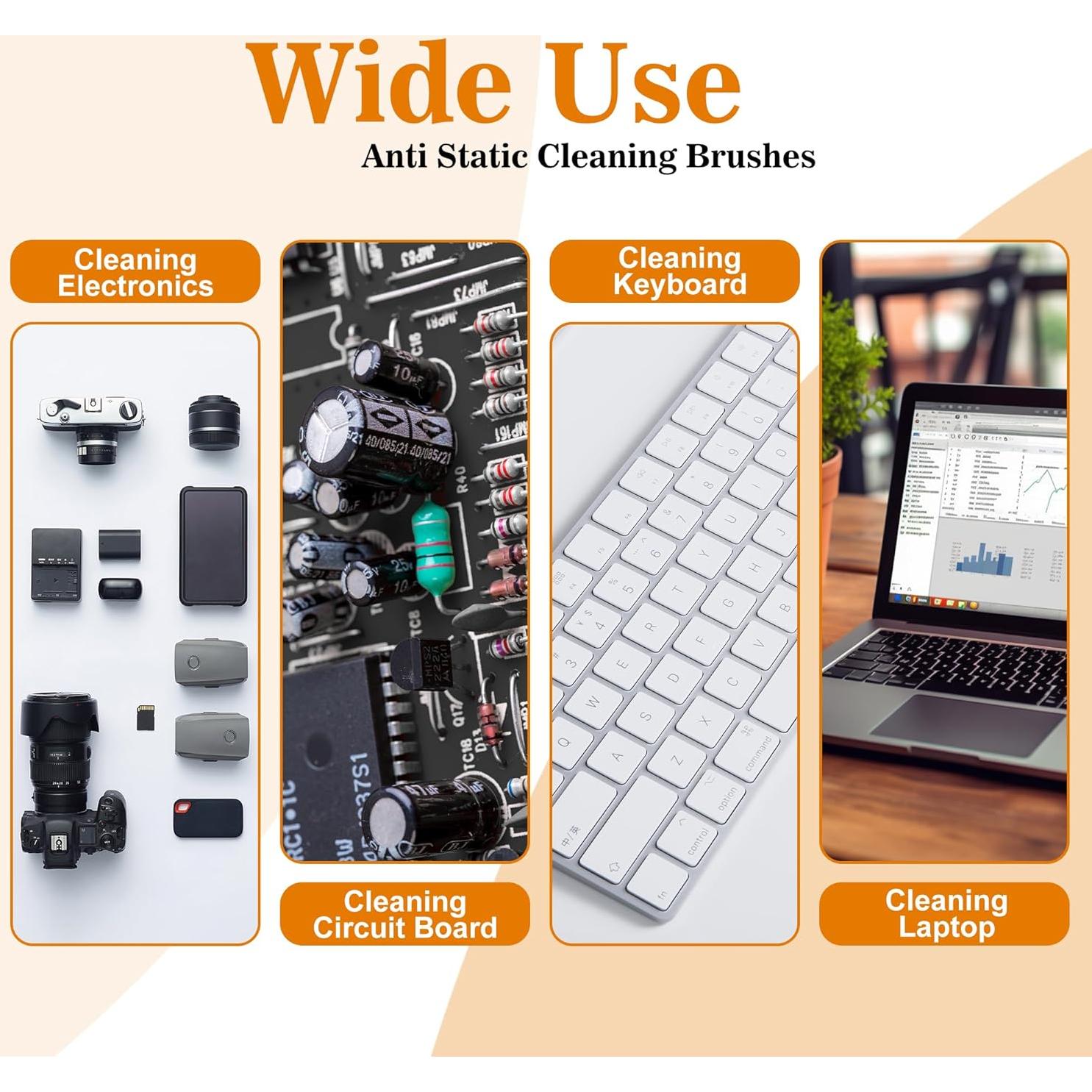 Juego de 8 cepillos antiestáticos APBFH para limpieza electrónica